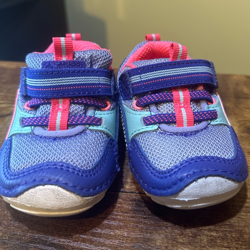 Stride Rite 360 Kylo 2.0 Neon Pink and Blue Walking Shoes Size 3